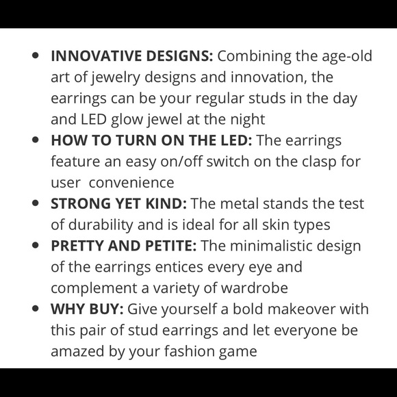 LED Swarovski stud light earrings - Picture 8 of 10